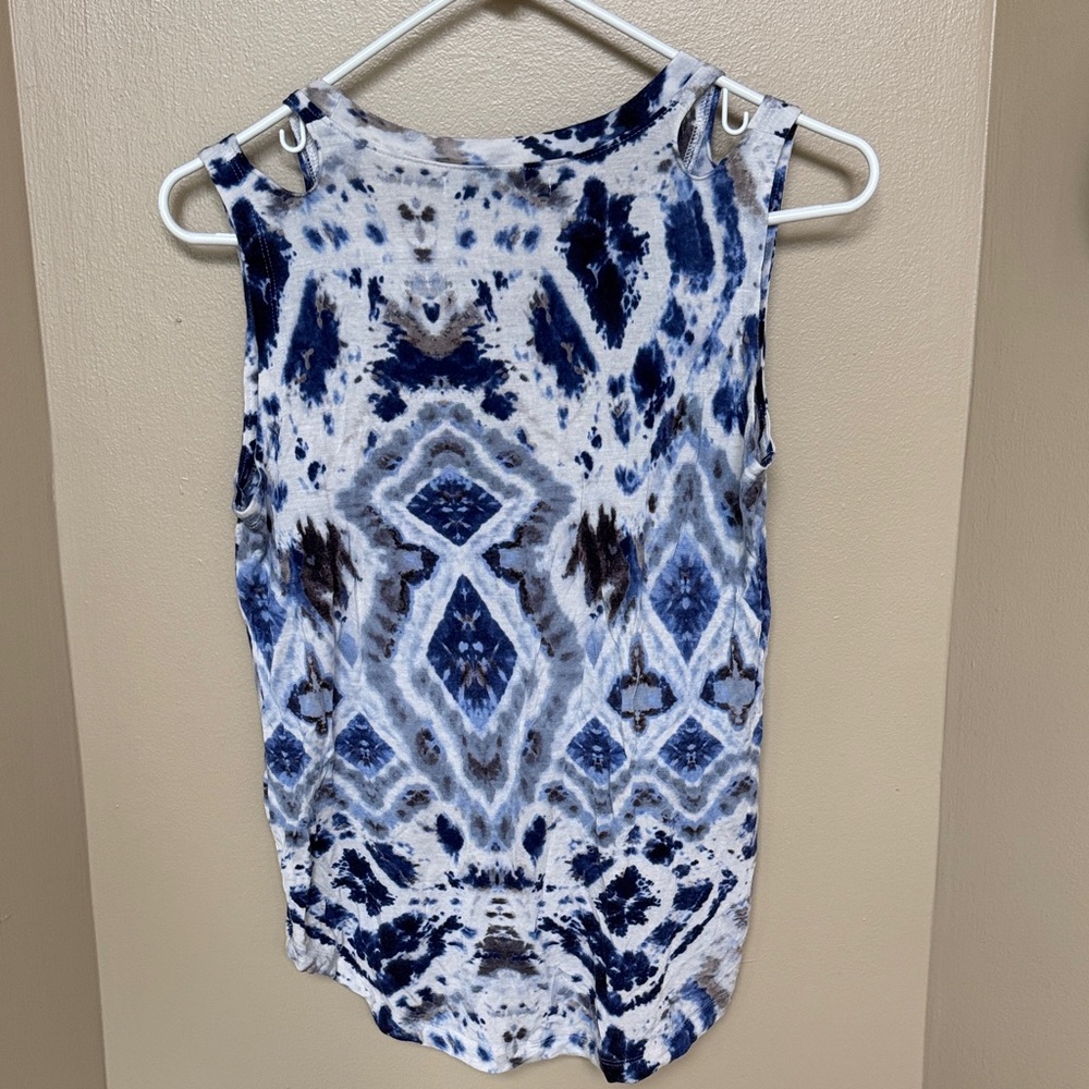 JET John Eshaya Blue Tie-Dye Pattern Sleeveless Tank Top size M/L good condition - Picture 4 of 5